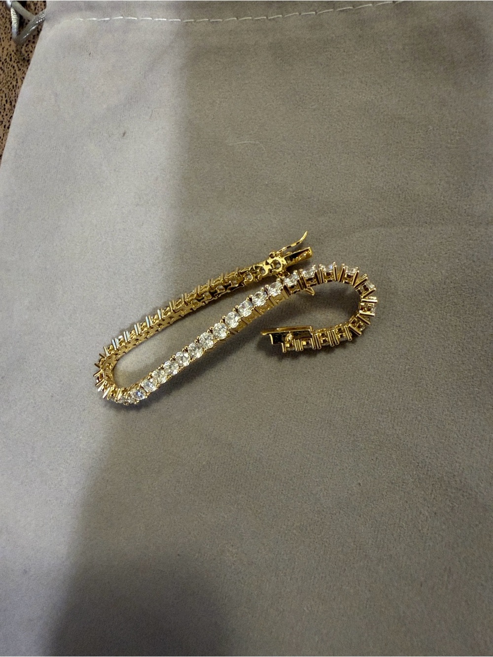 Elegant Gold Tennis Bracelet with Clear Stones - Women's Jewelry